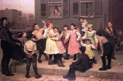 Kinder tanzen auf der Straße, 1894 von John George Brown